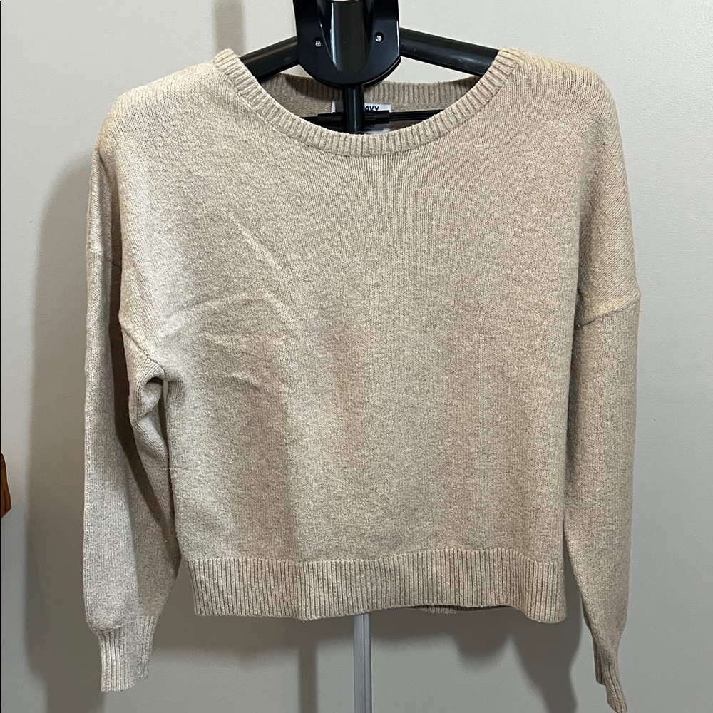 Old Navy Women's Tan SoSoft Scoopneck Crew Sweater - Size Small - Picture 3 of 6